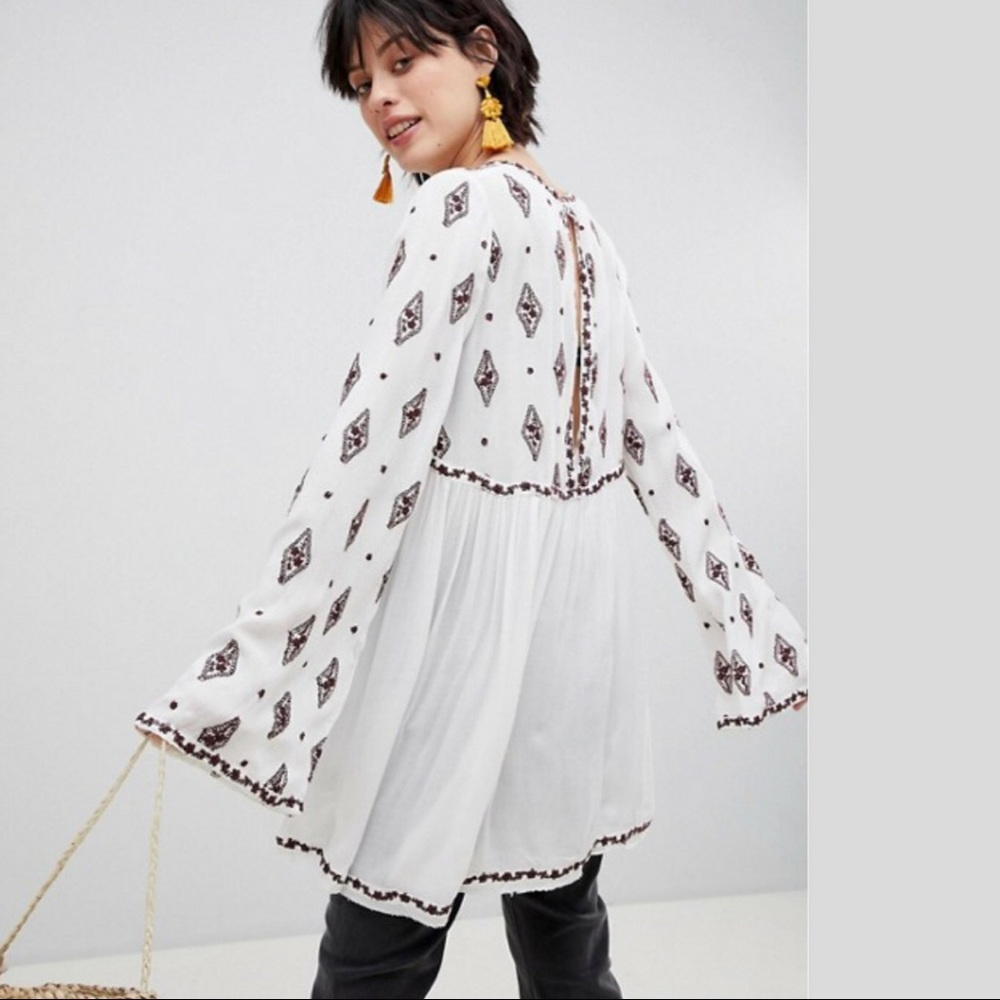 New FREE PEOPLE Diamond Embroidered Tunic NWT - Picture 2 of 8